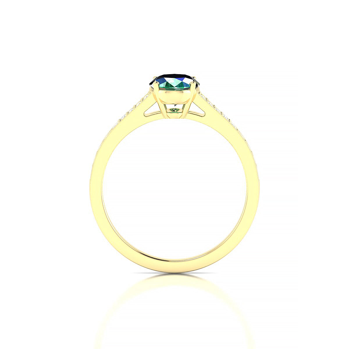 Adore | 18k Yellow Gold 8 x 6 mm Oval Emerald Ring