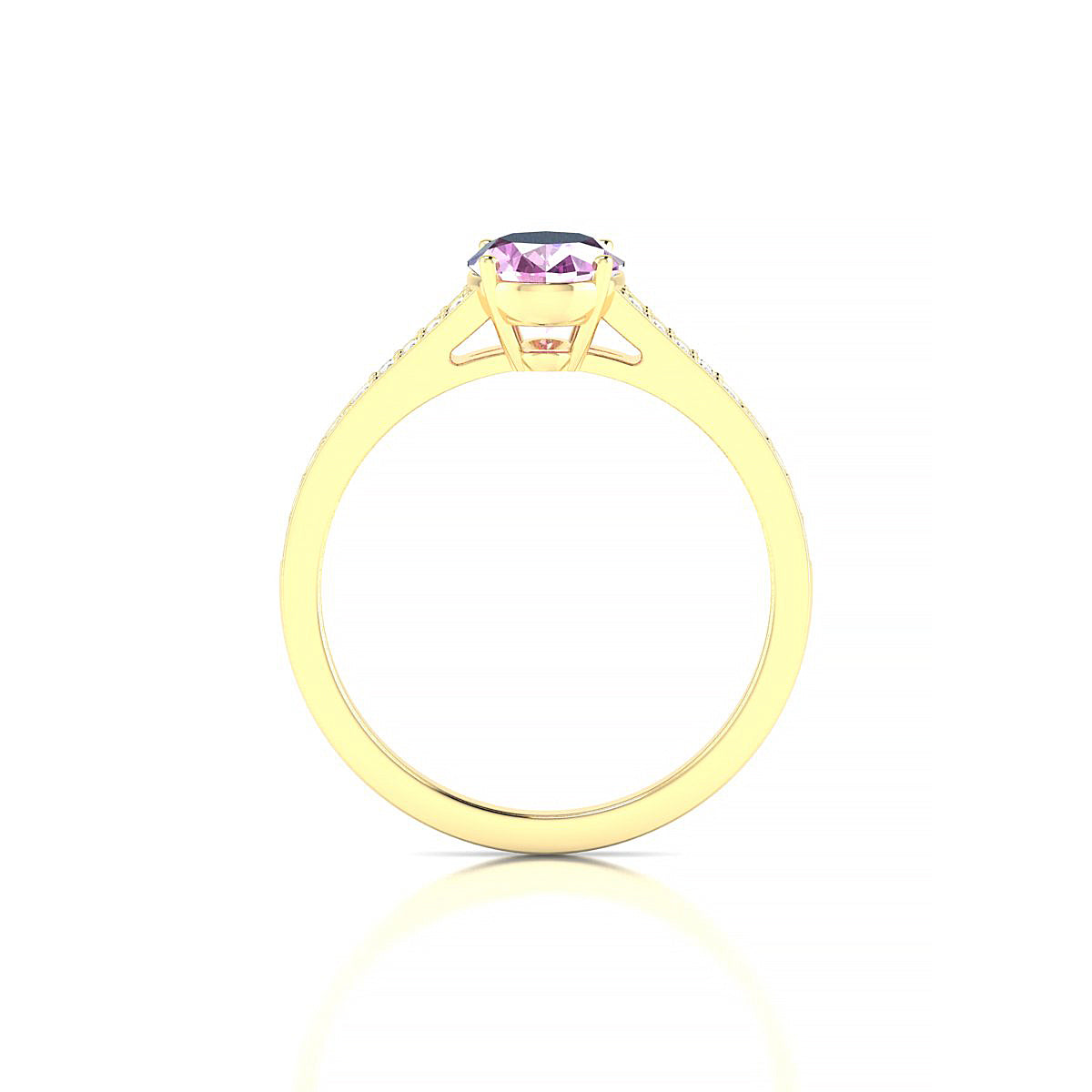 Adore | 18k Yellow Gold 8 x 6 mm Oval Pink Sapphire Ring