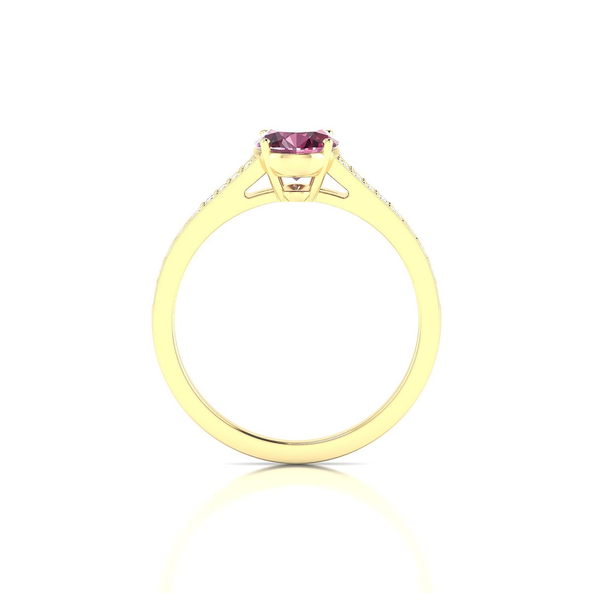 Adore | 18k Yellow Gold 8 x 6 mm Oval Rhodolite Ring