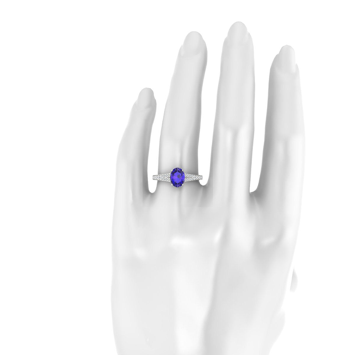 Adore | 18k White Gold 8 x 6 mm Oval Tanzanite Ring