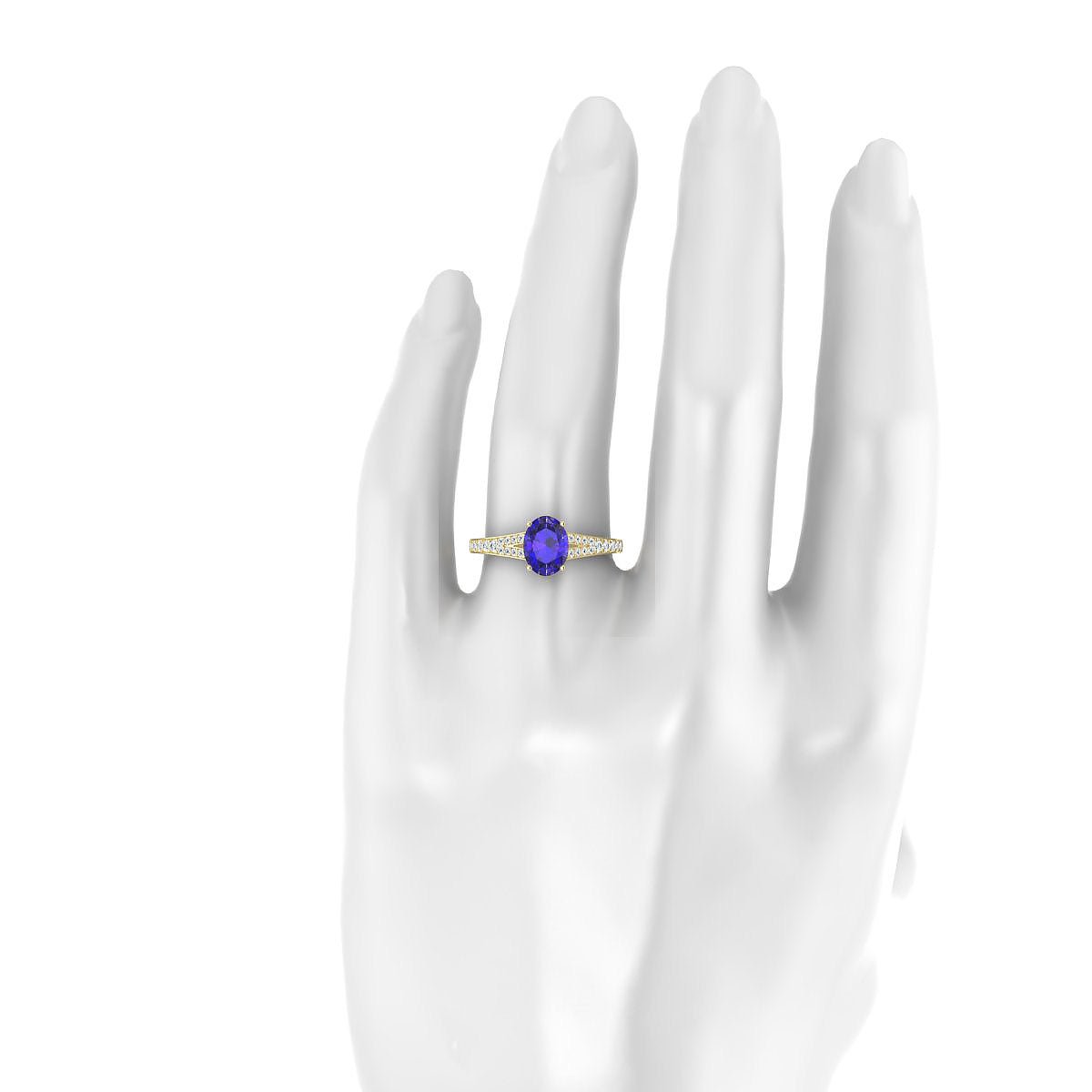 Adore | 18k Yellow Gold 8 x 6 mm Oval Tanzanite Ring