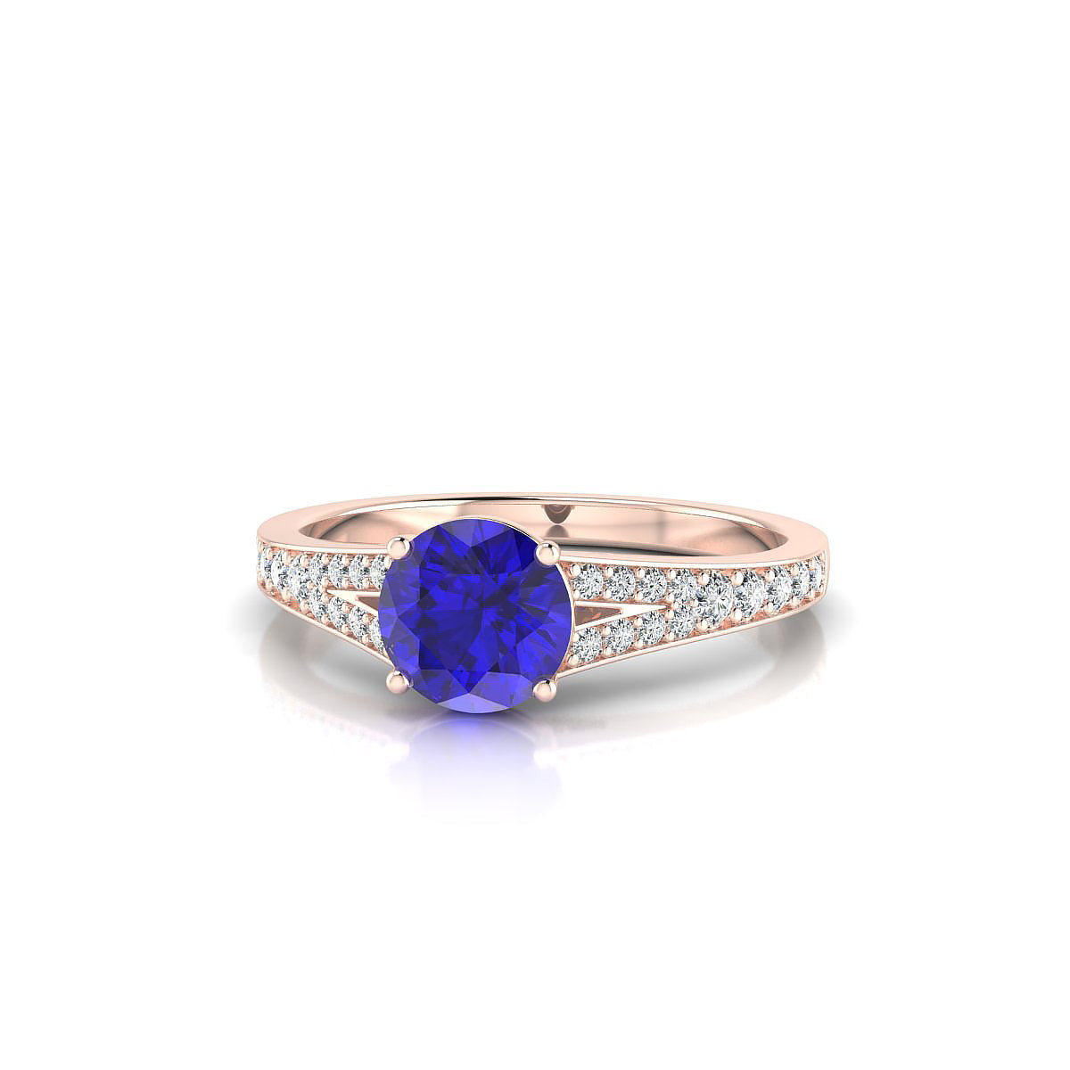 Adore | 18k Rose Gold 6 mm Round Tanzanite Ring