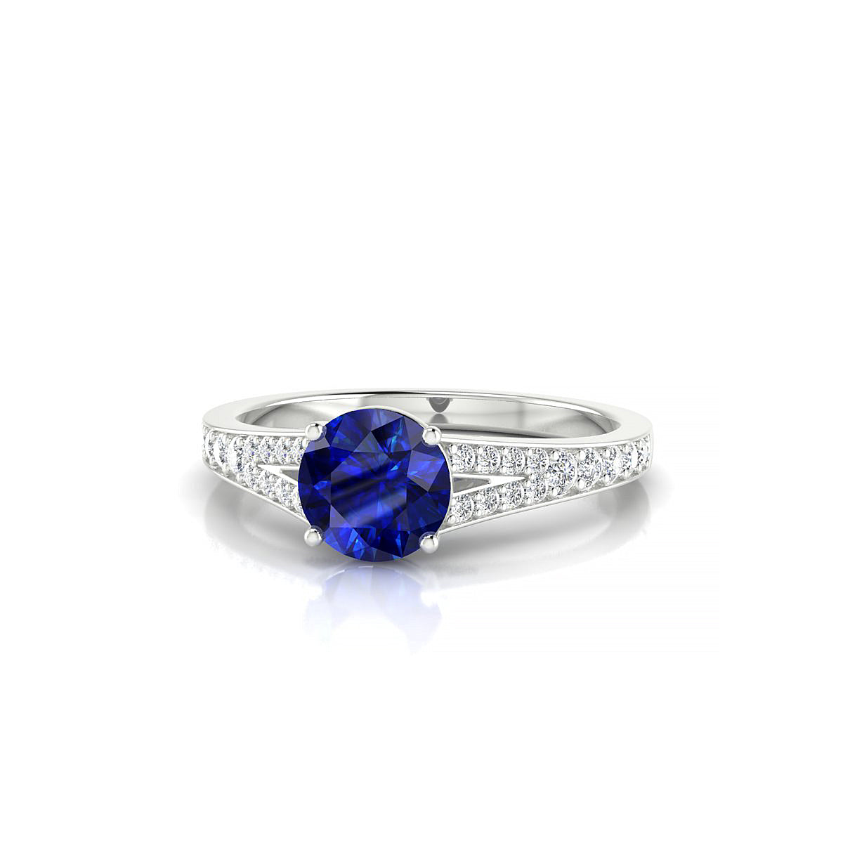 Adore | 18k White Gold 6 mm Round Sapphire Ring