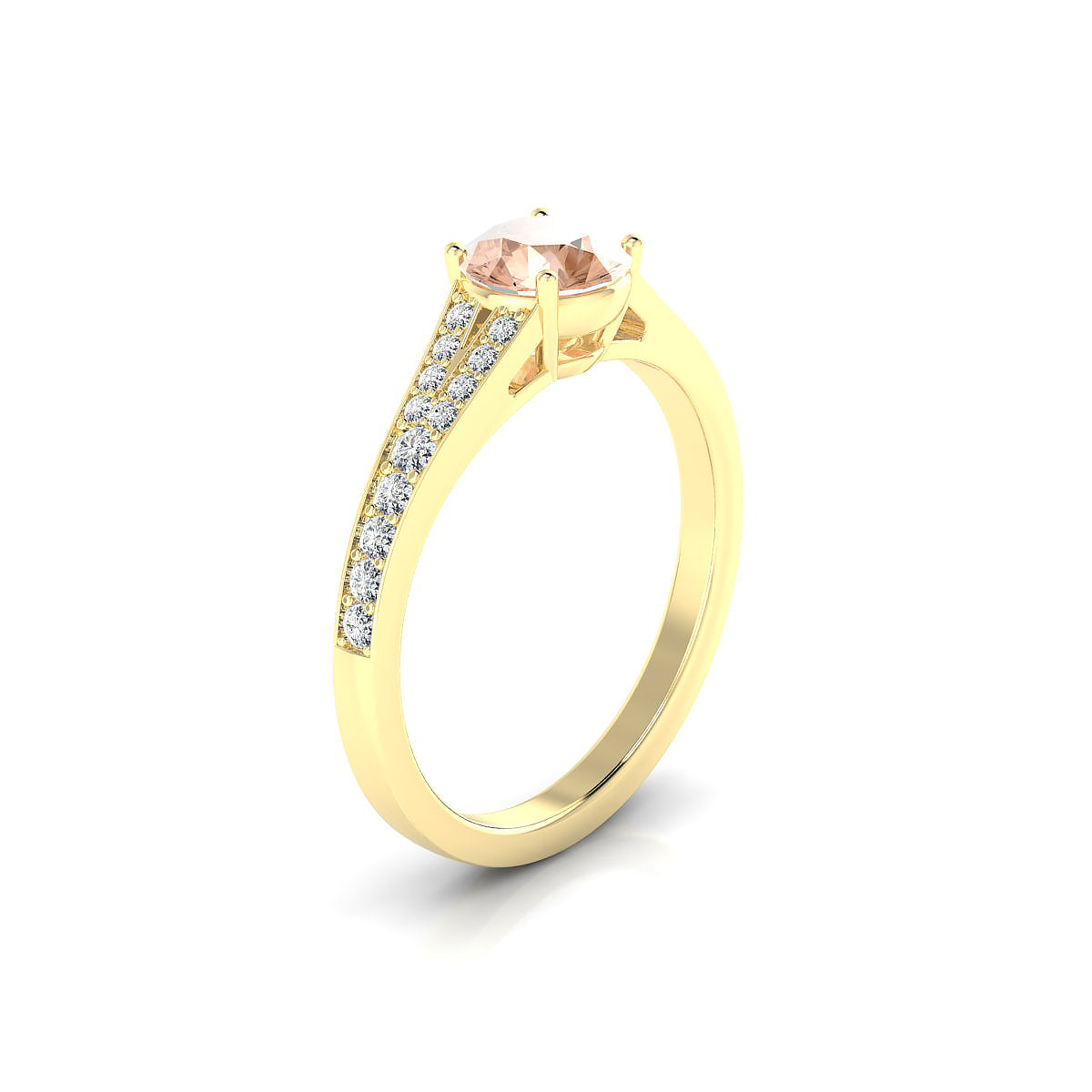 Adore | 18k Yellow Gold 6 mm Round Morganite Ring