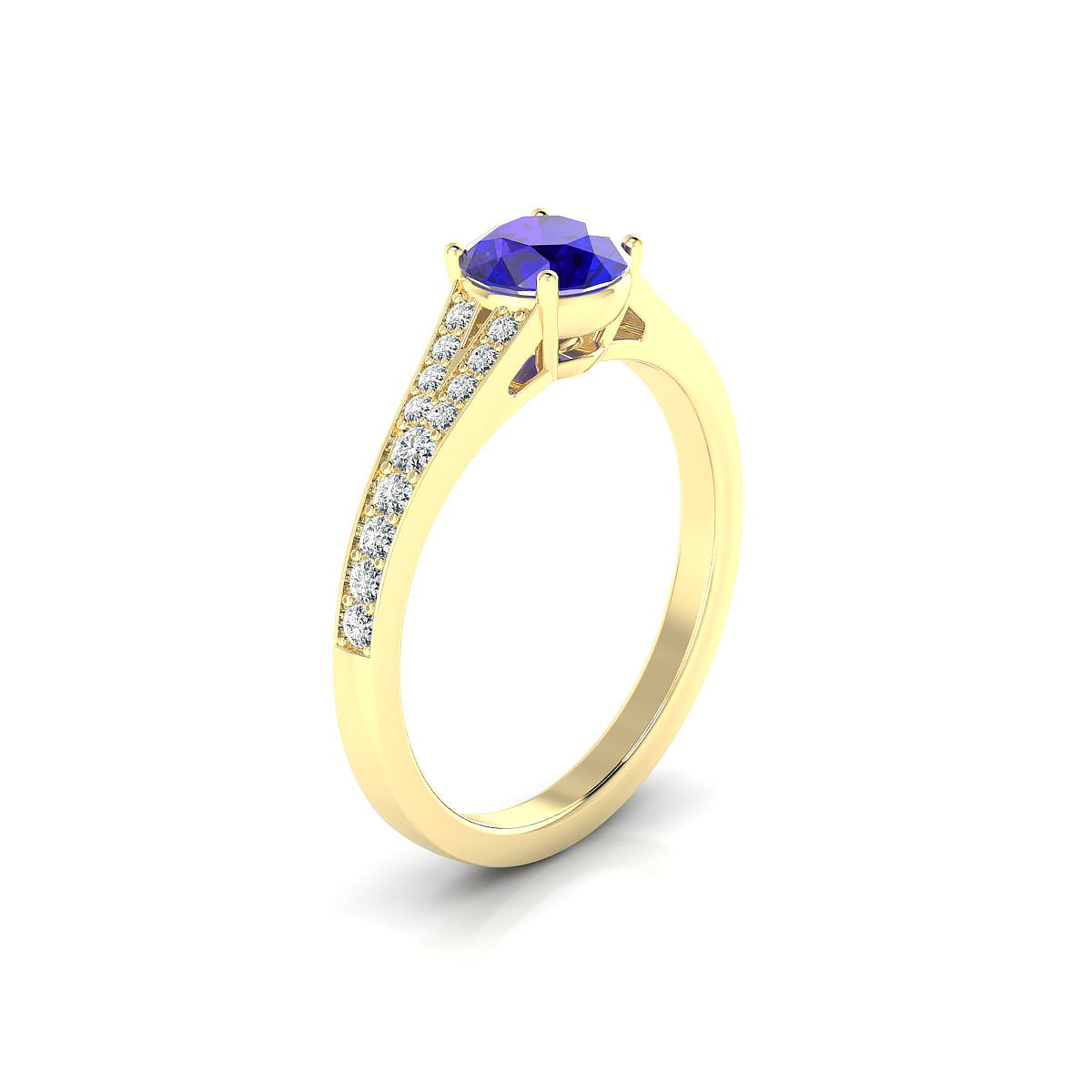 Adore | 18k Yellow Gold 6 mm Round Tanzanite Ring