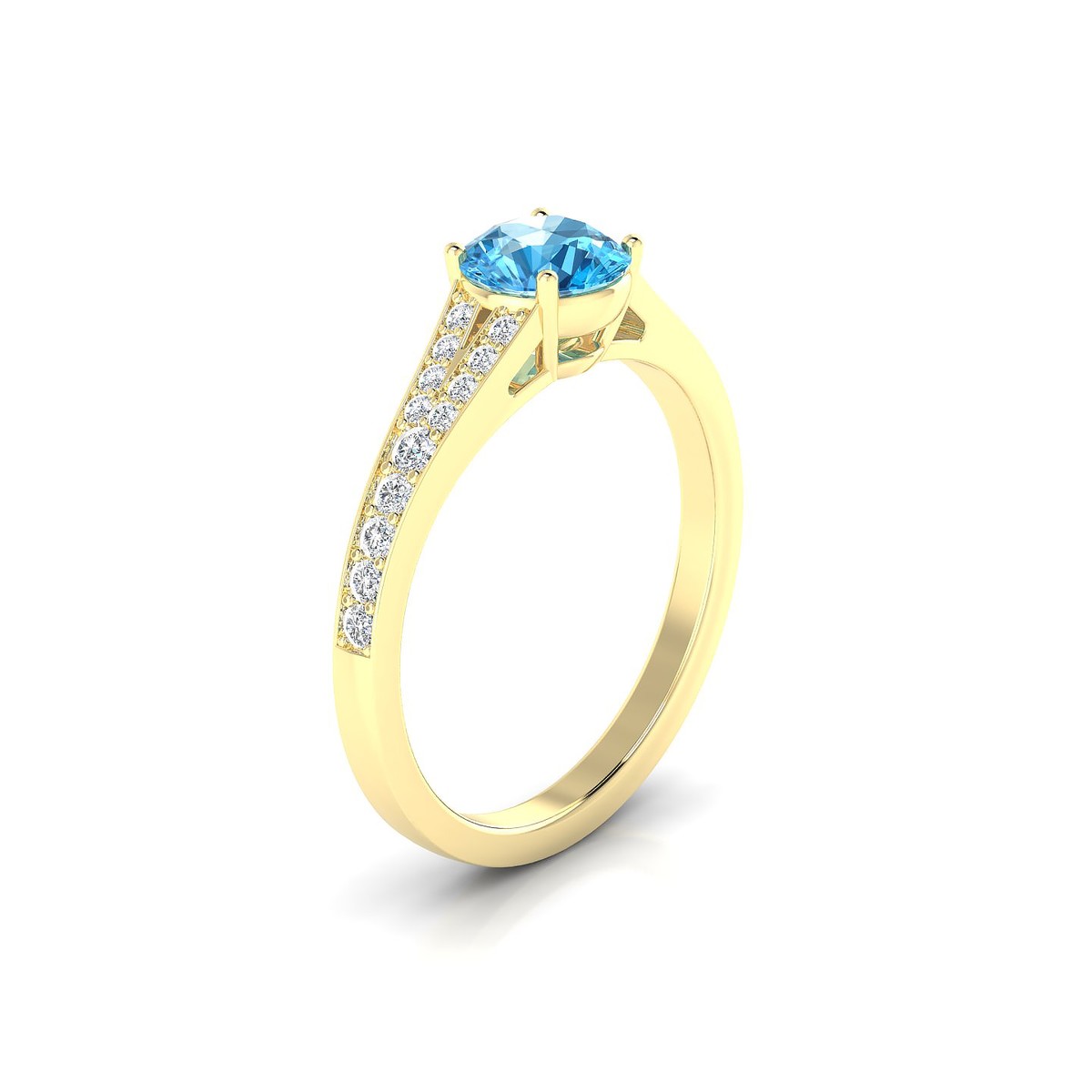 Adore | 18k Yellow Gold 6 mm Round Topaz Ring