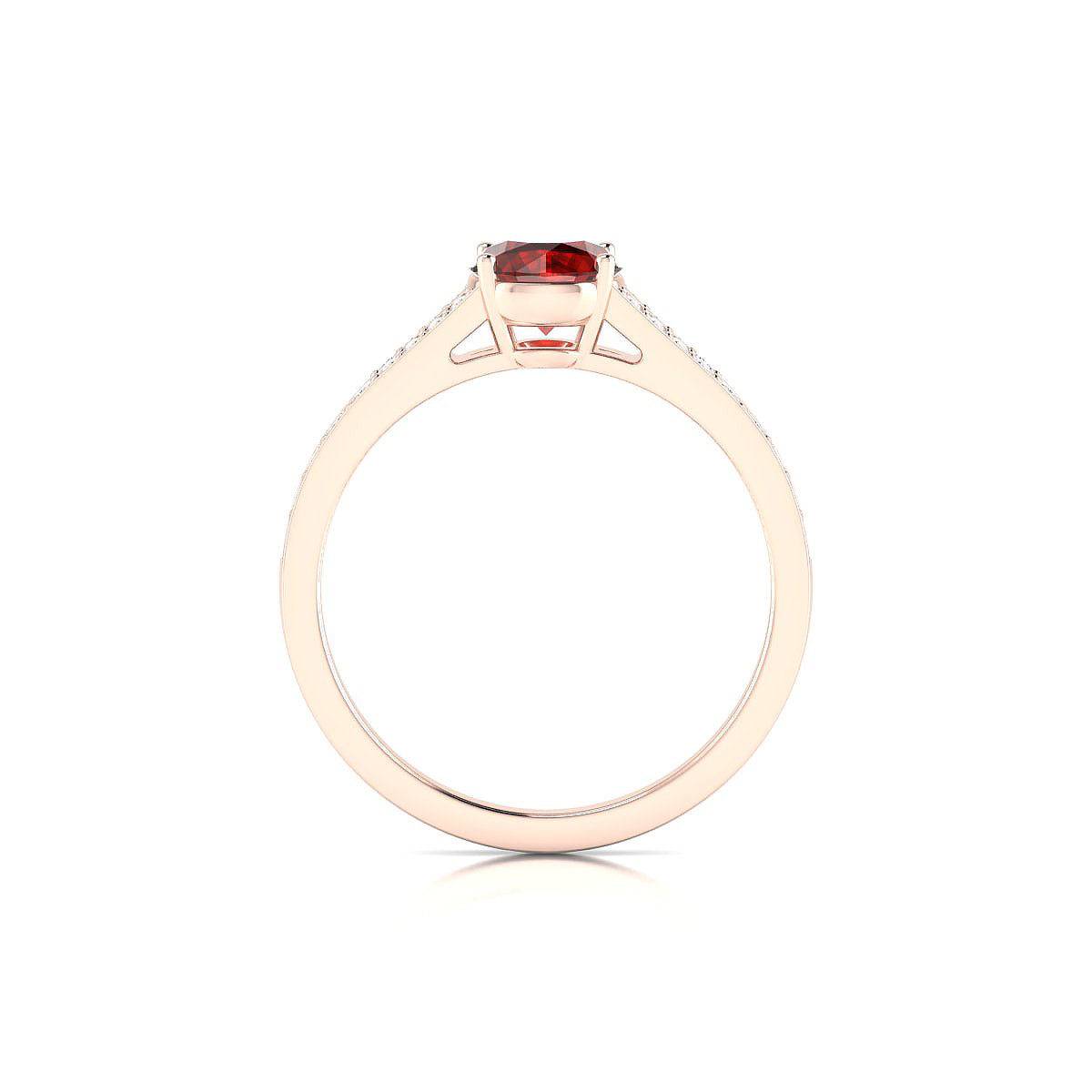 Adore | 18k Rose Gold 6 mm Round Garnet Ring