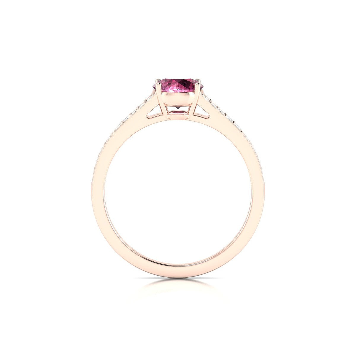 Adore | 18k Rose Gold 6 mm Round Rhodolite Ring