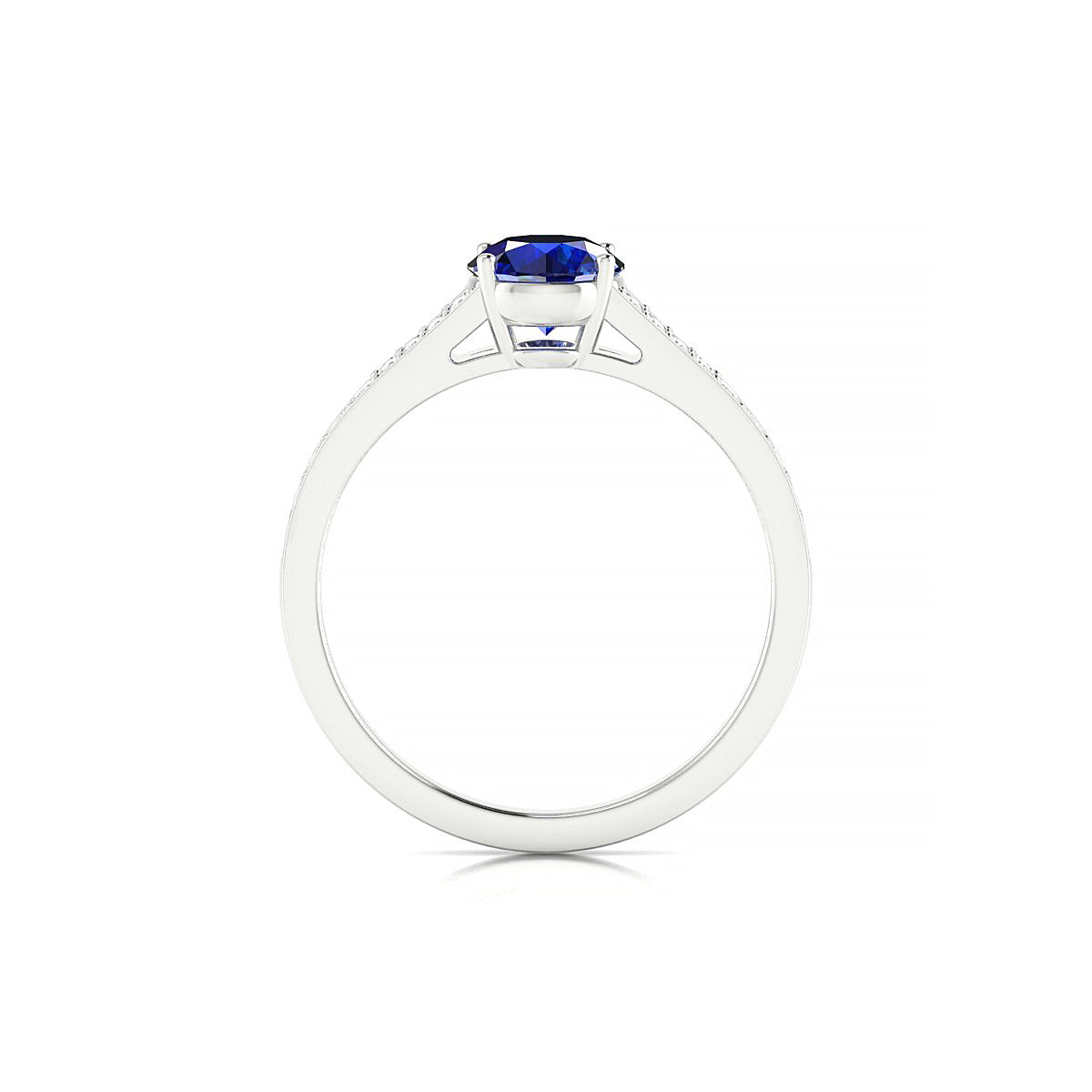 Adore | 18k White Gold 6 mm Round Sapphire Ring