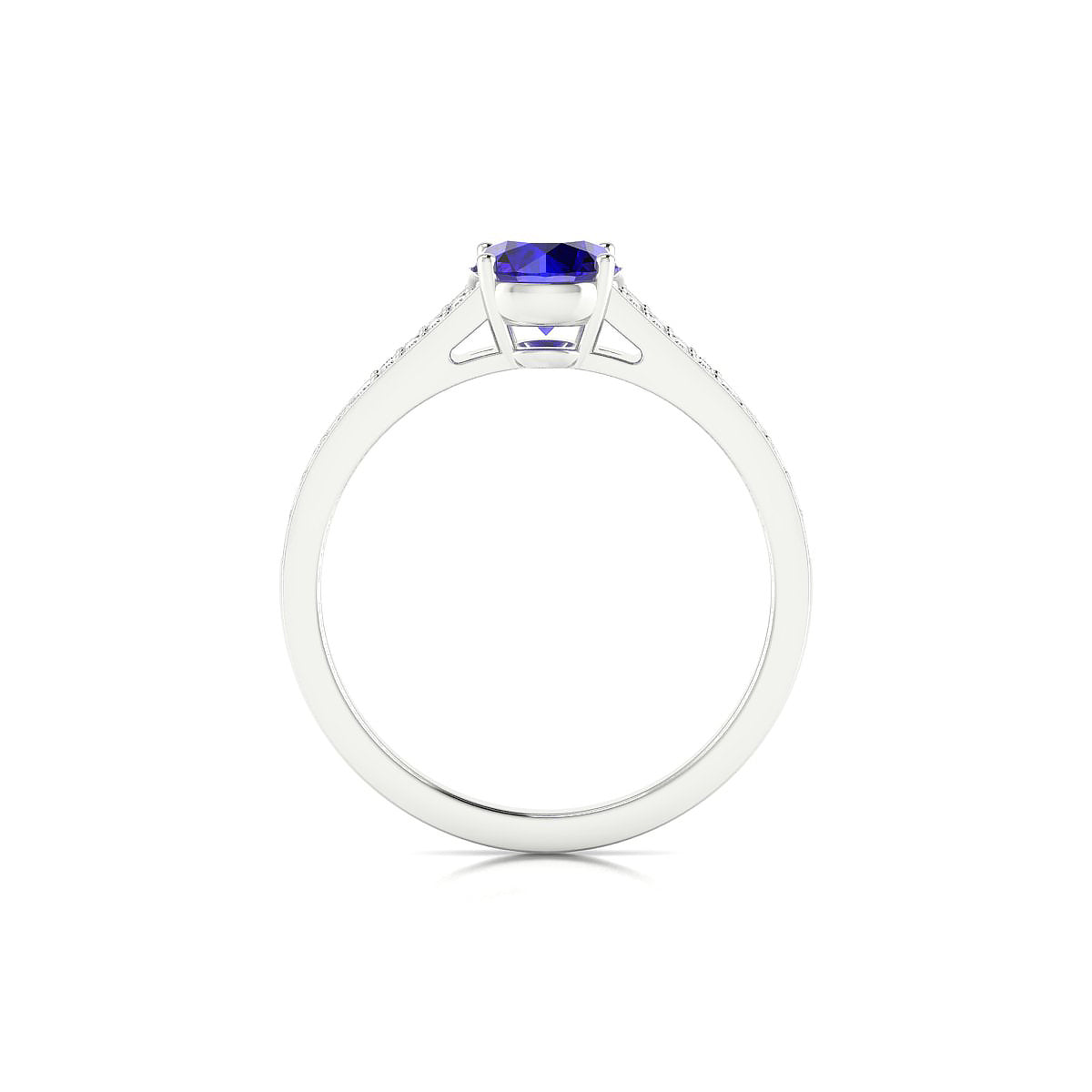 Adore | 18k White Gold 6 mm Round Tanzanite Ring