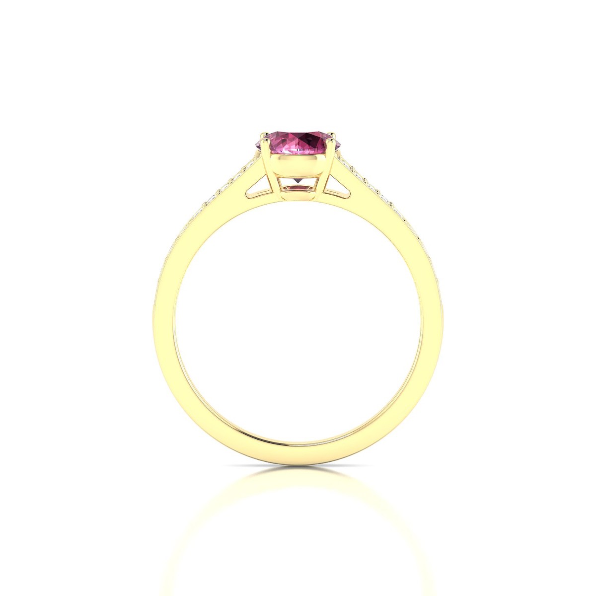 Adore | 18k Yellow Gold 6 mm Round Rhodolite Ring