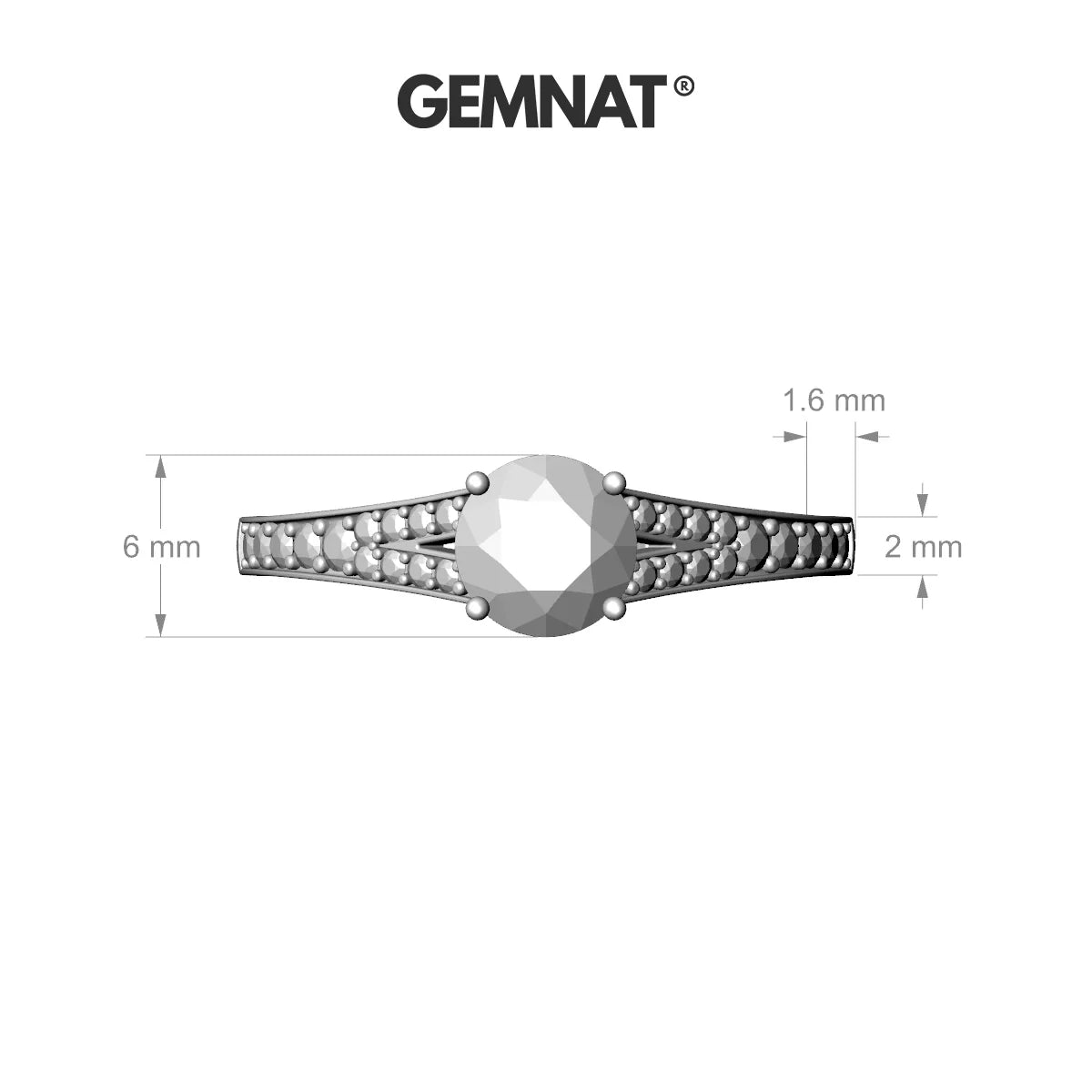 Adore | 18k Yellow Gold 6 mm Round Amethyst Ring