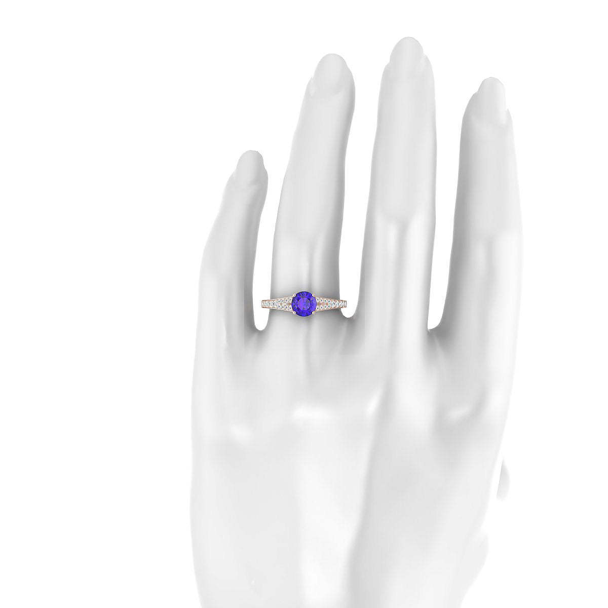 Adore | 18k Rose Gold 6 mm Round Tanzanite Ring