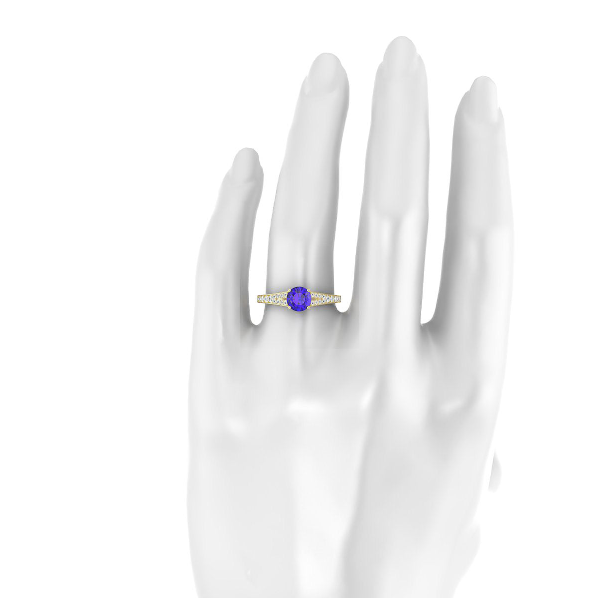 Adore | 18k Yellow Gold 6 mm Round Tanzanite Ring