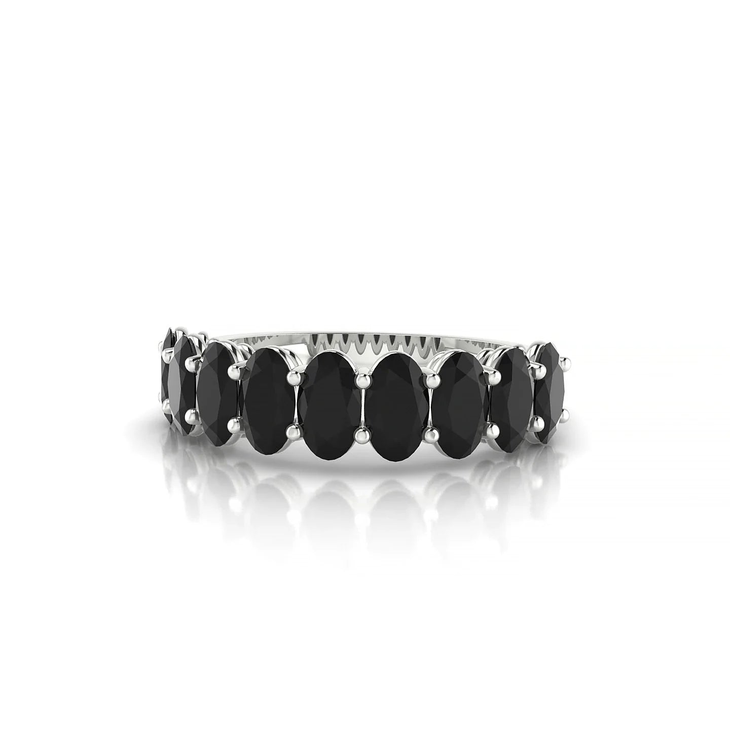 Affection | 18k White Gold 5 x 3 mm Oval Black Diamond Ring