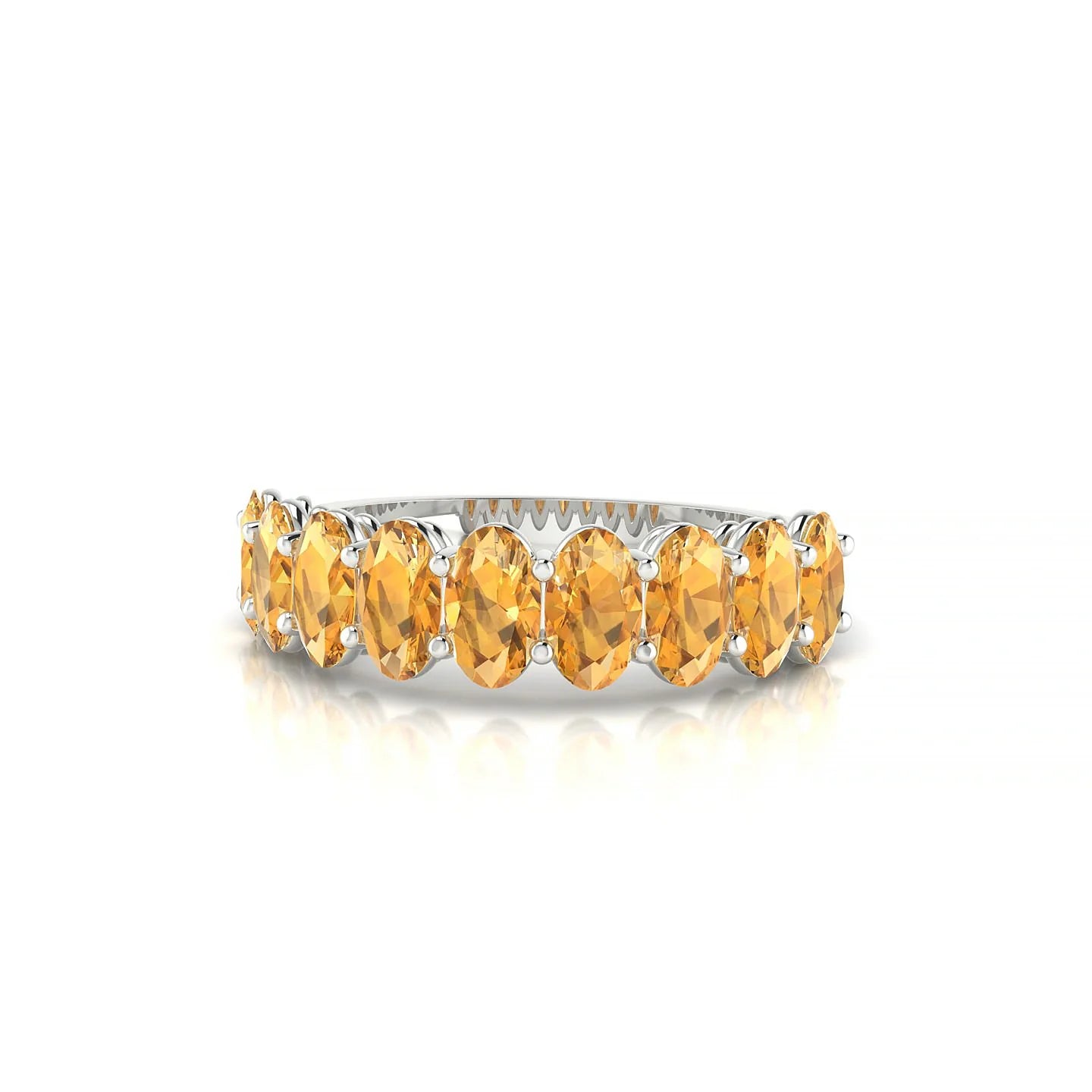 Affection | 18k White Gold 5 x 3 mm Oval Citrine Ring