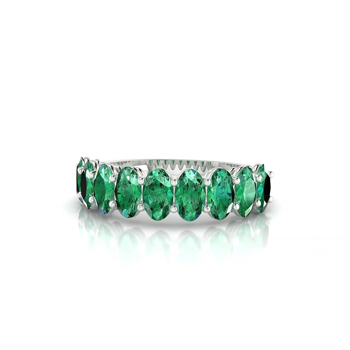 Affection | 18k White Gold 5 x 3 mm Oval Emerald Ring