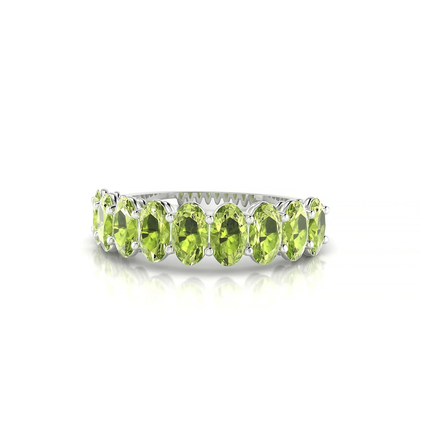 Affection | 18k White Gold 5 x 3 mm Oval Peridot Ring