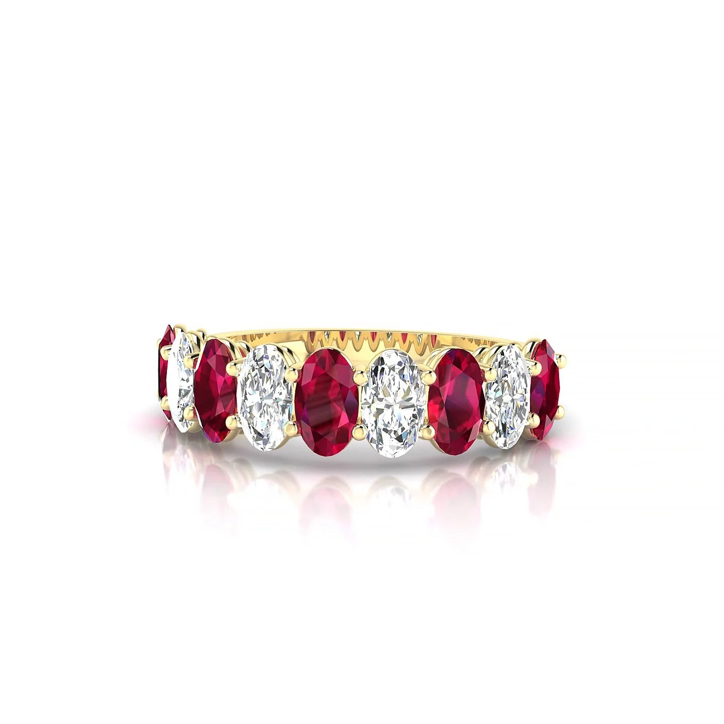 Affection | 18k Yellow Gold 5 x 3 mm Oval Ruby & Diamond Ring