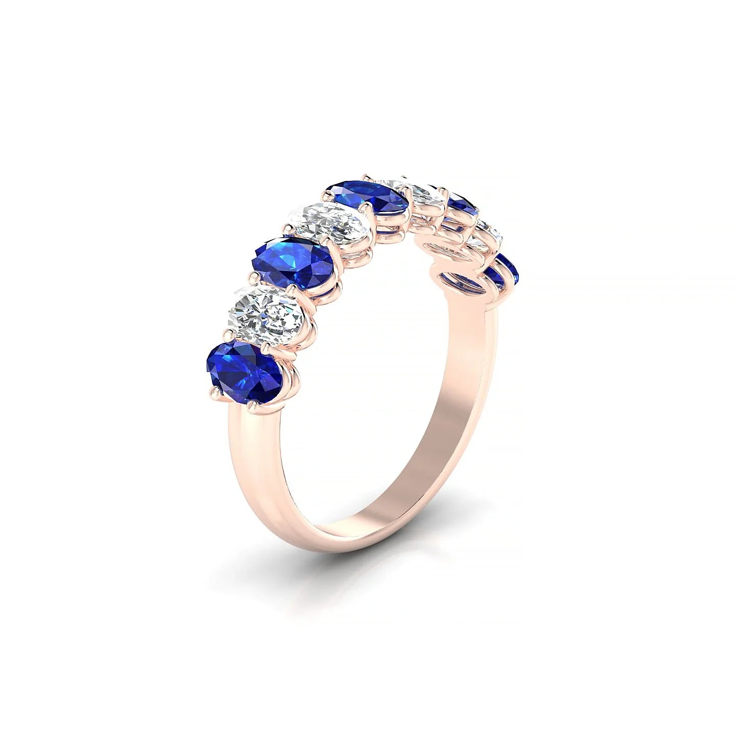 Affection | 18k Rose Gold 5 x 3 mm Oval Sapphire & Diamond Ring