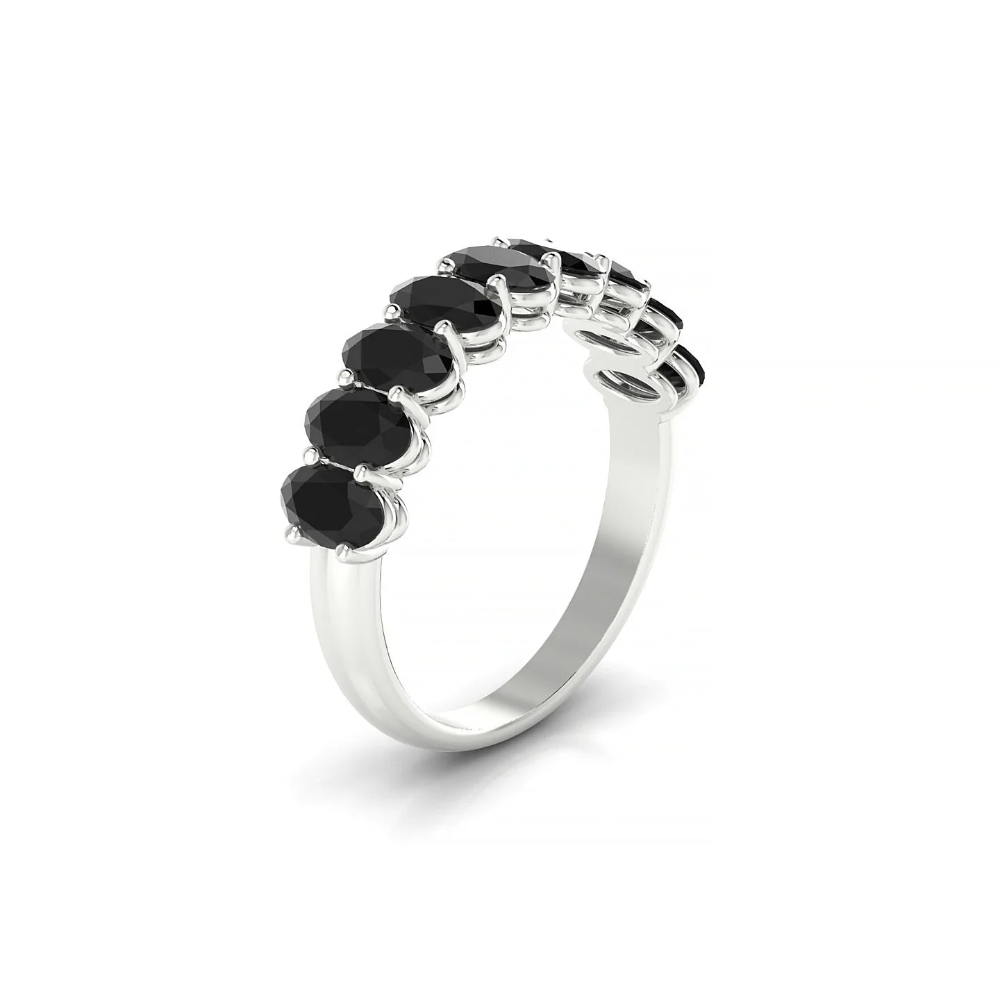 Affection | 18k White Gold 5 x 3 mm Oval Black Diamond Ring
