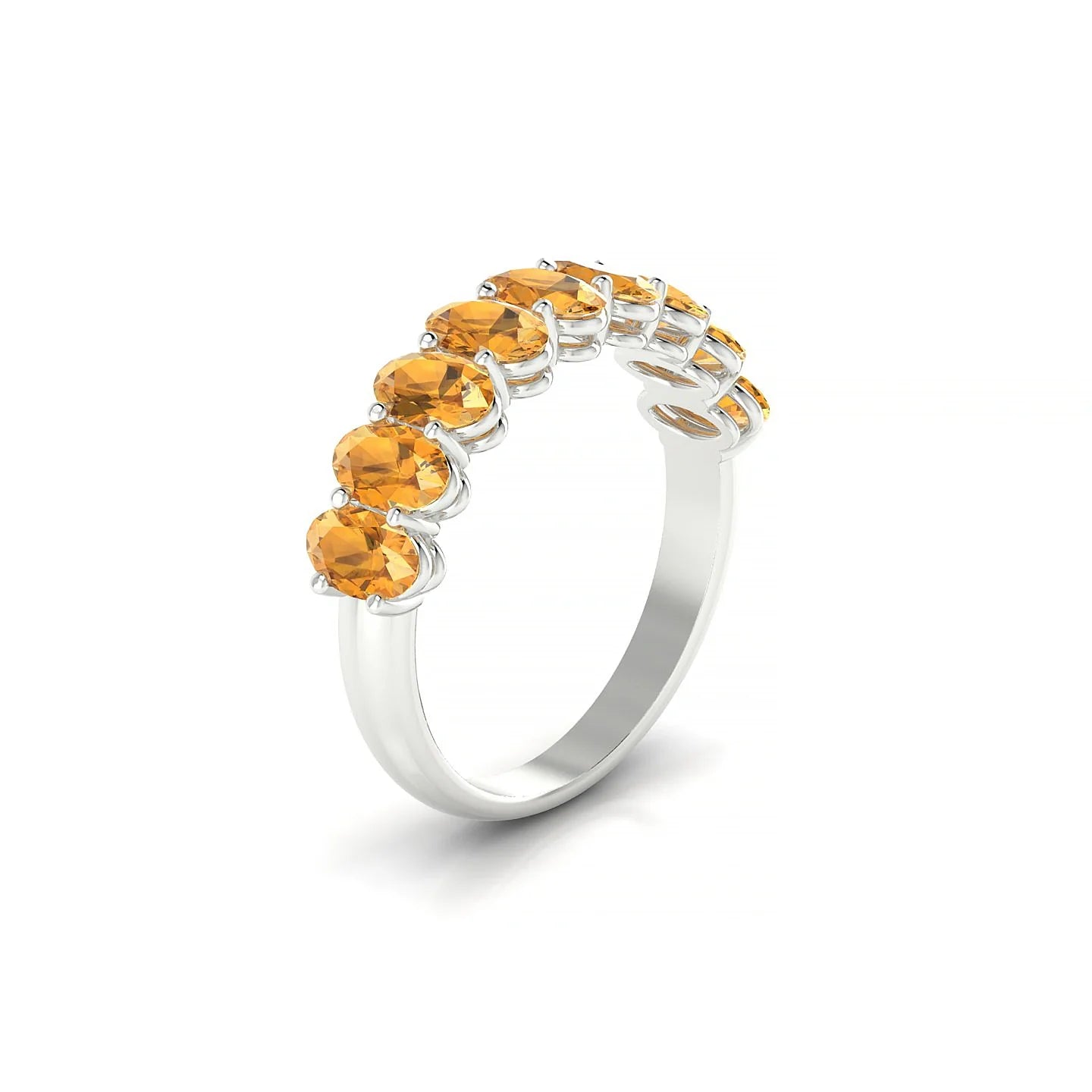 Affection | 18k White Gold 5 x 3 mm Oval Citrine Ring