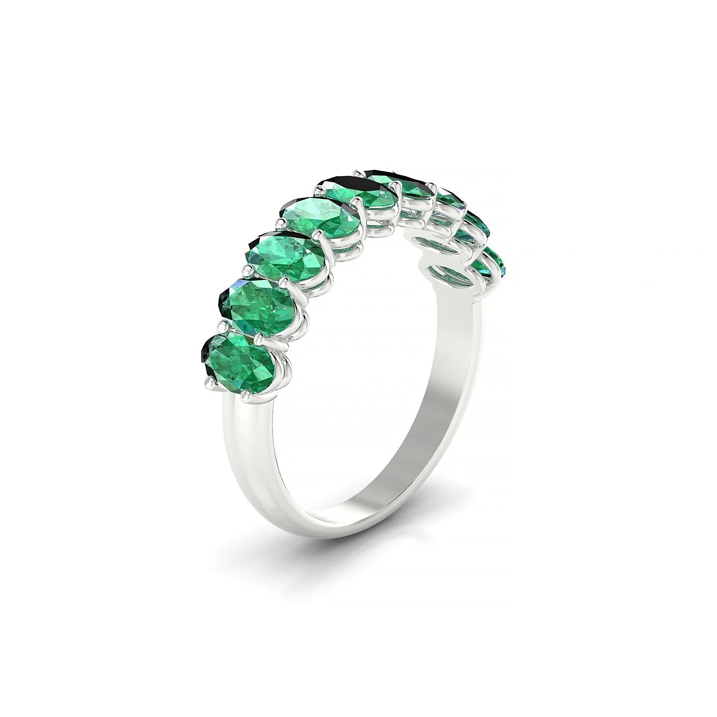 Affection | 18k White Gold 5 x 3 mm Oval Emerald Ring