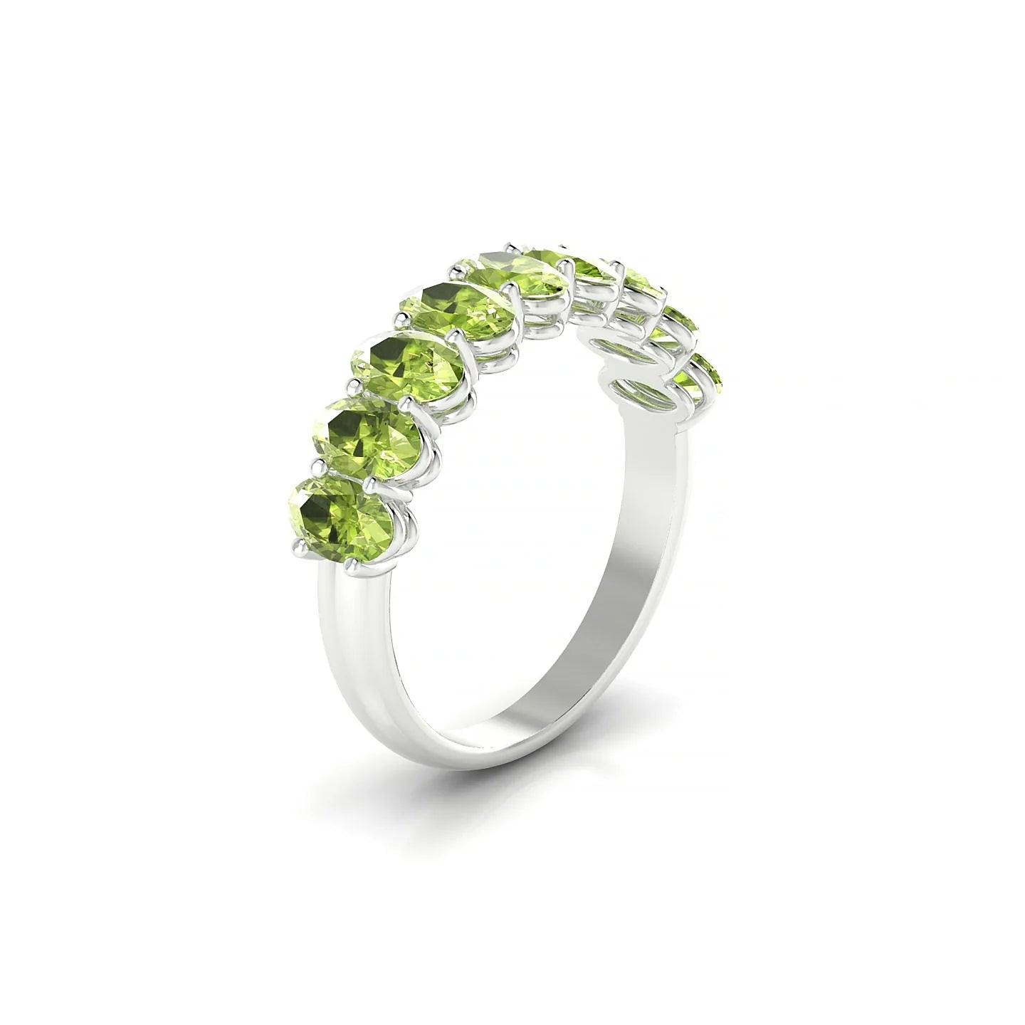 Affection | 18k White Gold 5 x 3 mm Oval Peridot Ring