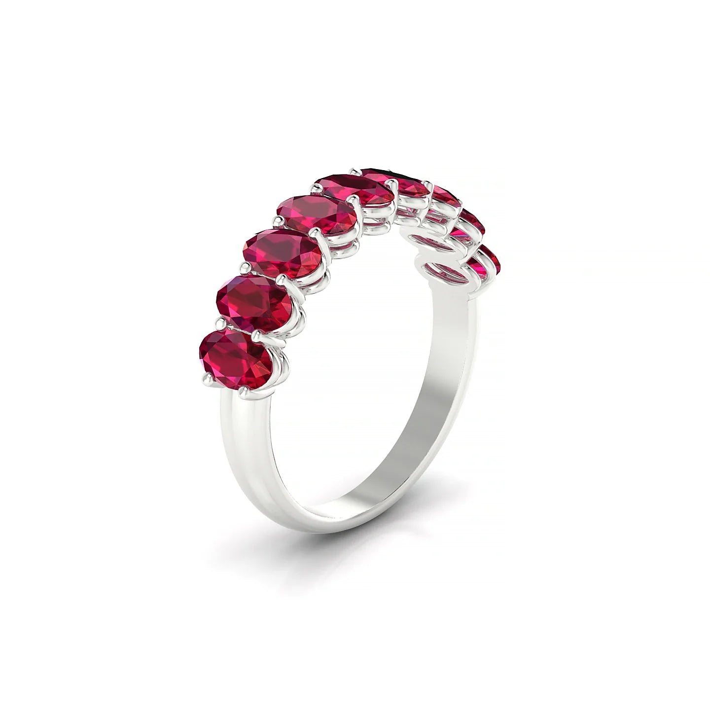 Affection | 18k White Gold 5 x 3 mm Oval Ruby Ring