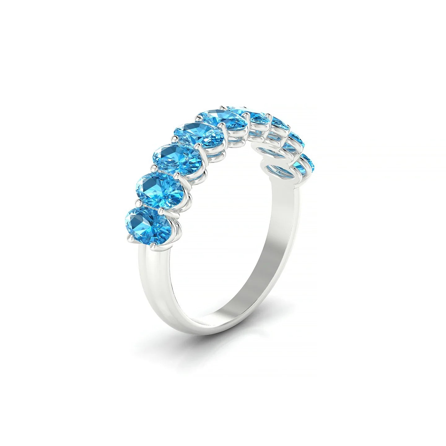 Affection | 18k White Gold 5 x 3 mm Oval Topaz Ring