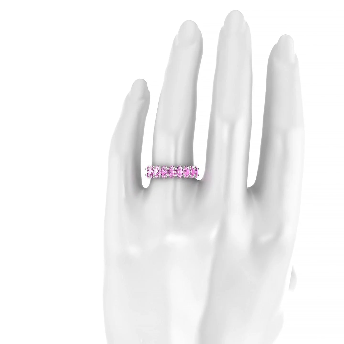 Affection | 18k White Gold 5 x 3 mm Oval Pink Sapphire Ring