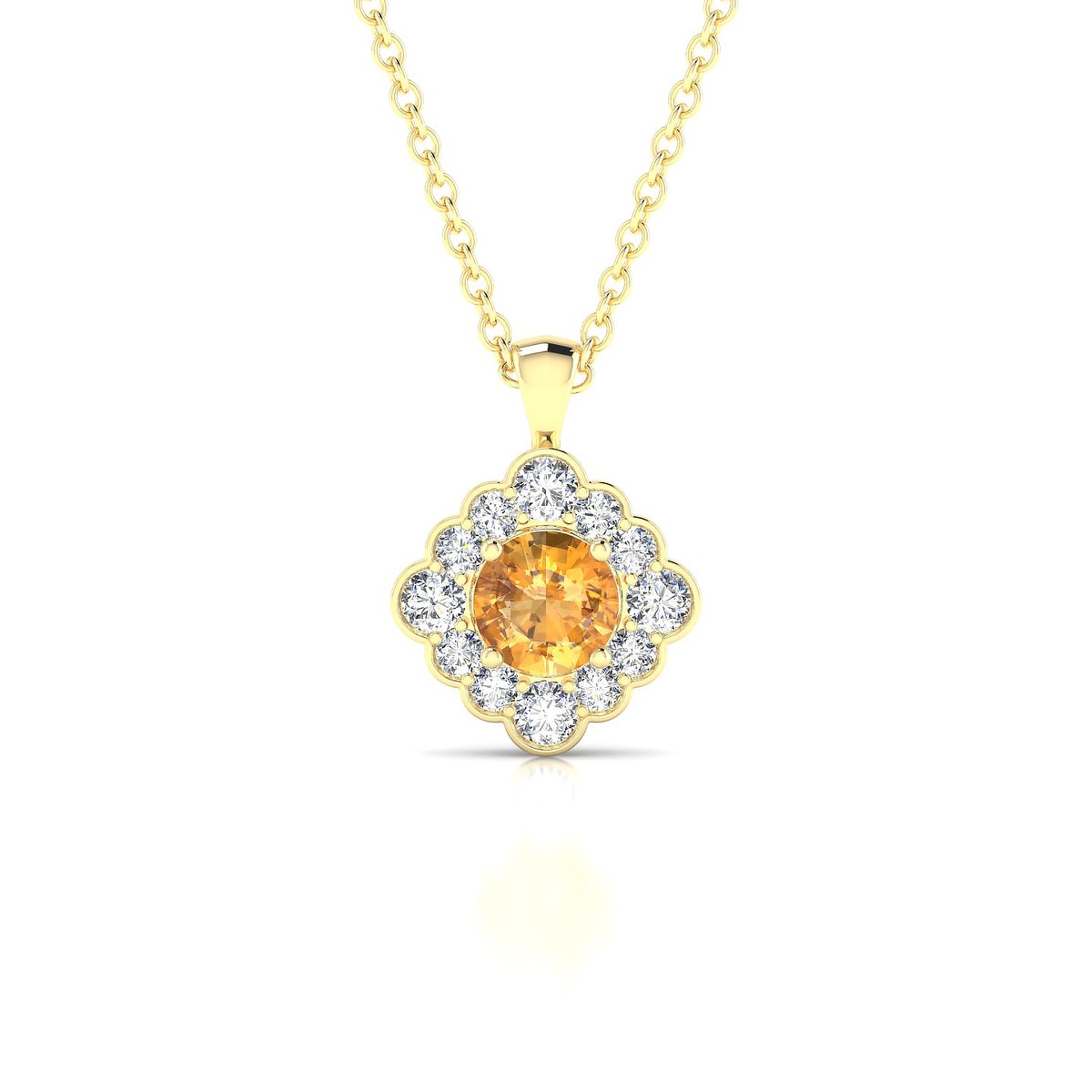Aura | 18k Yellow Gold 4.5 mm Round Citrine Pendant