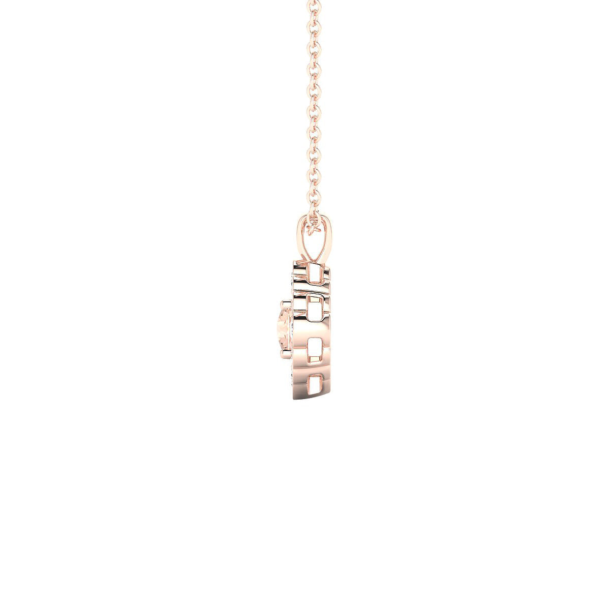 Aura | 18k Rose Gold 4.5 mm Round Morganite Pendant