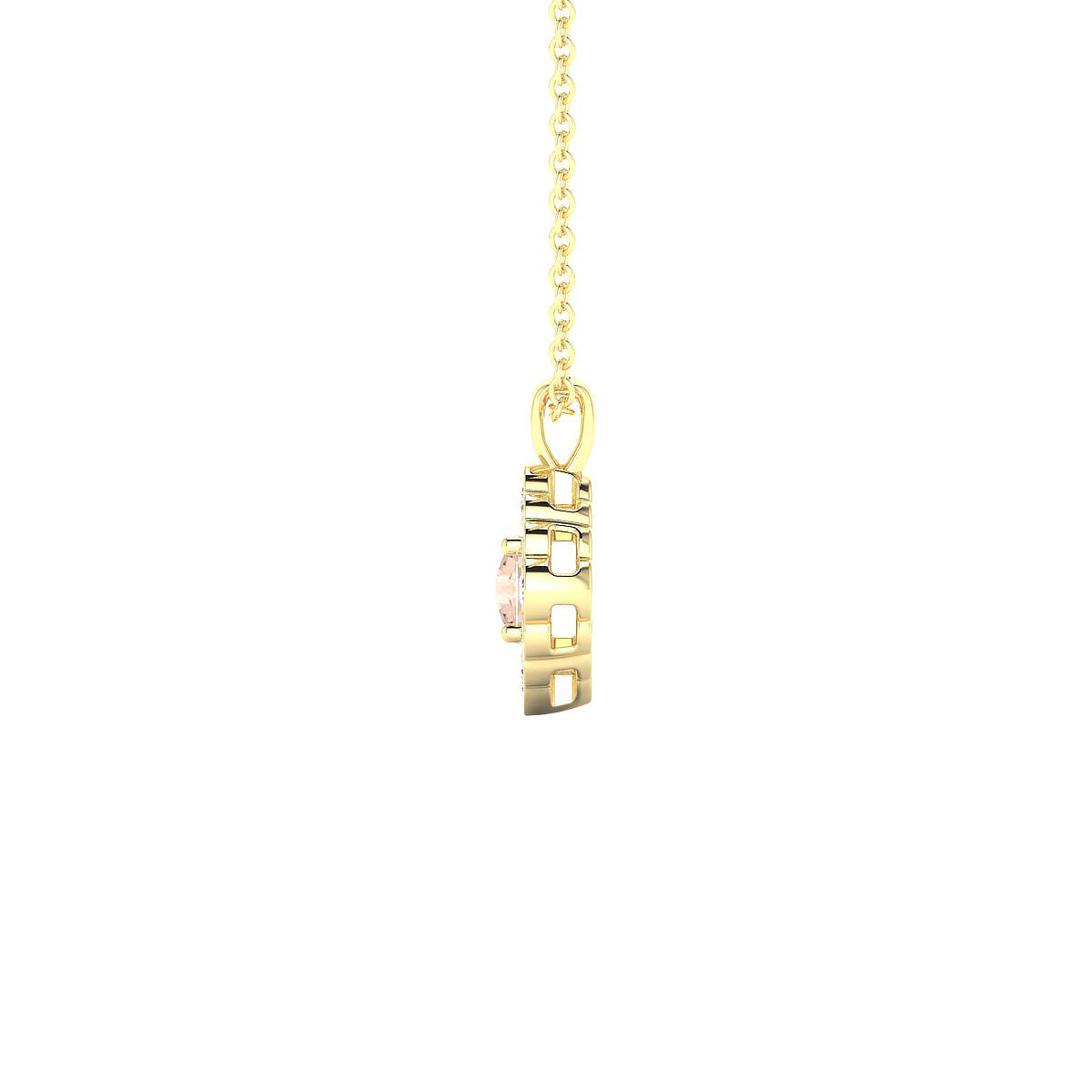 Aura | 18k Yellow Gold 4.5 mm Round Morganite Pendant