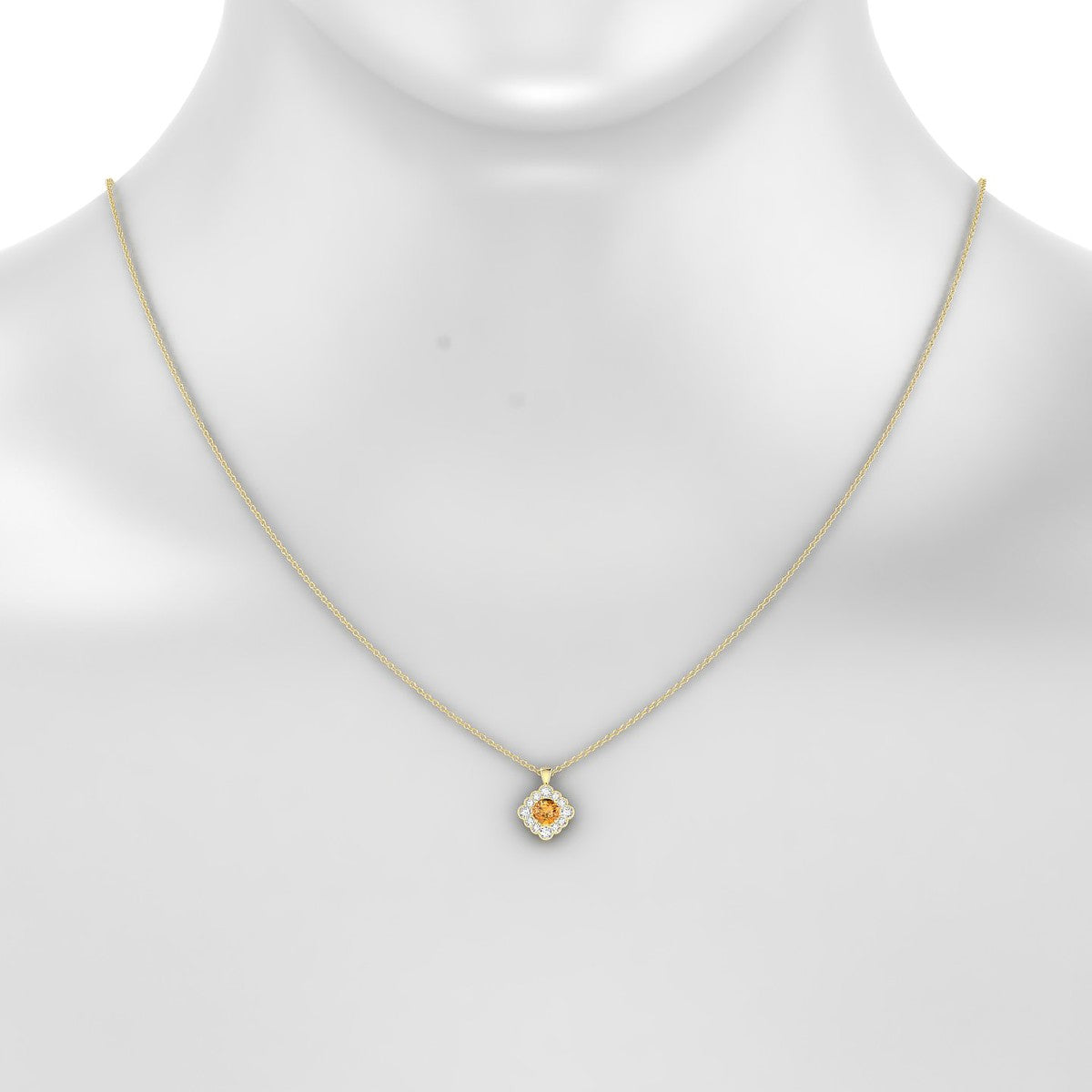 Aura | 18k Yellow Gold 4.5 mm Round Citrine Pendant