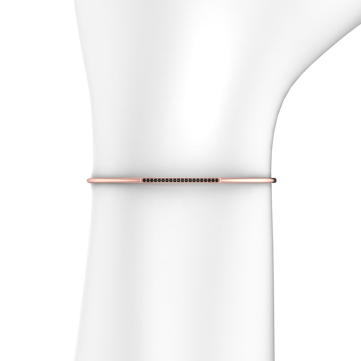 Bliss | 18k Rose Gold 1.1 mm Round Black Diamond Bangle