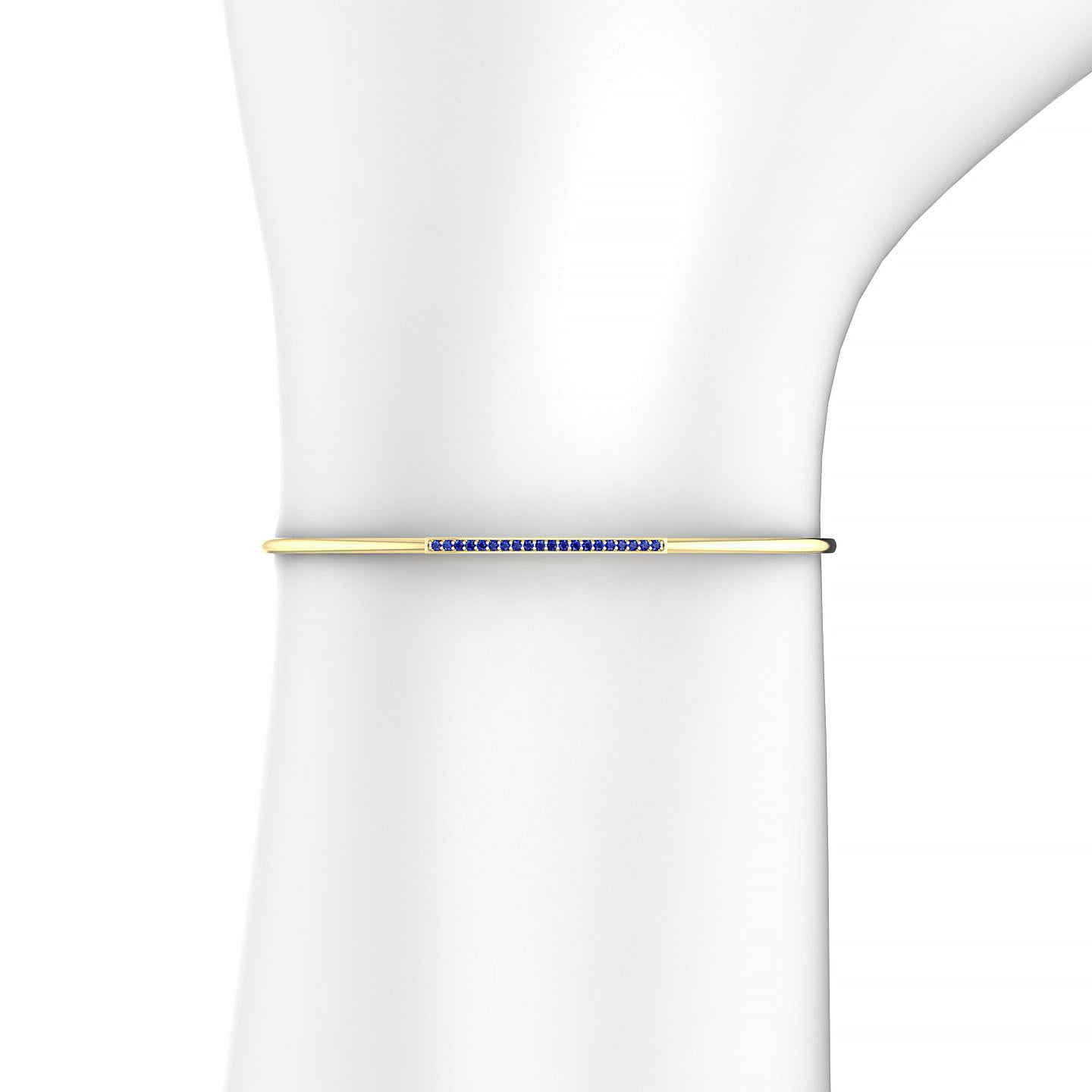 Bliss | 18k Yellow Gold 1.1 mm Round Sapphire Bangle
