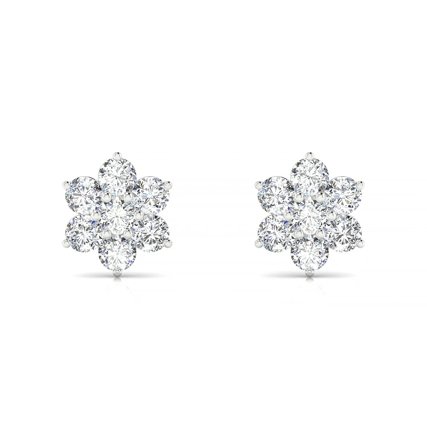 Bloom | 18k White Gold 3 mm Round Diamond Earrings