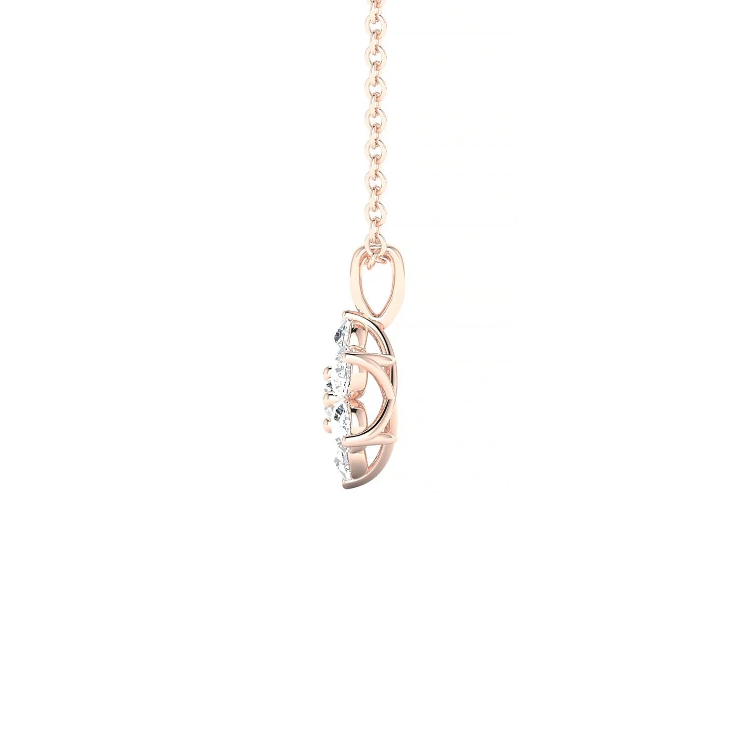 Bloom | 18k Rose Gold 2.5 mm Round Diamond Pendant