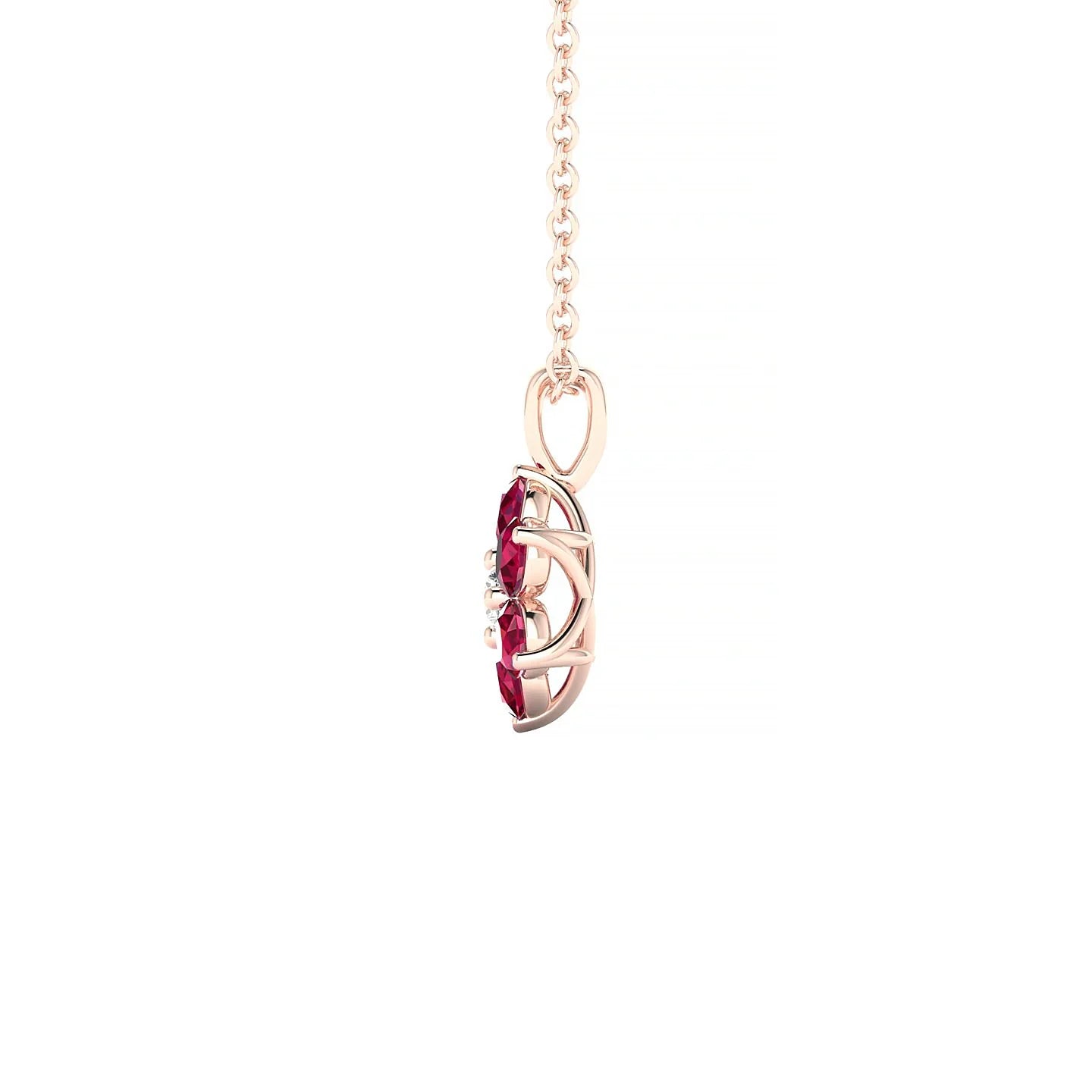 Bloom | 18k Rose Gold 2.5 mm Round Ruby Pendant