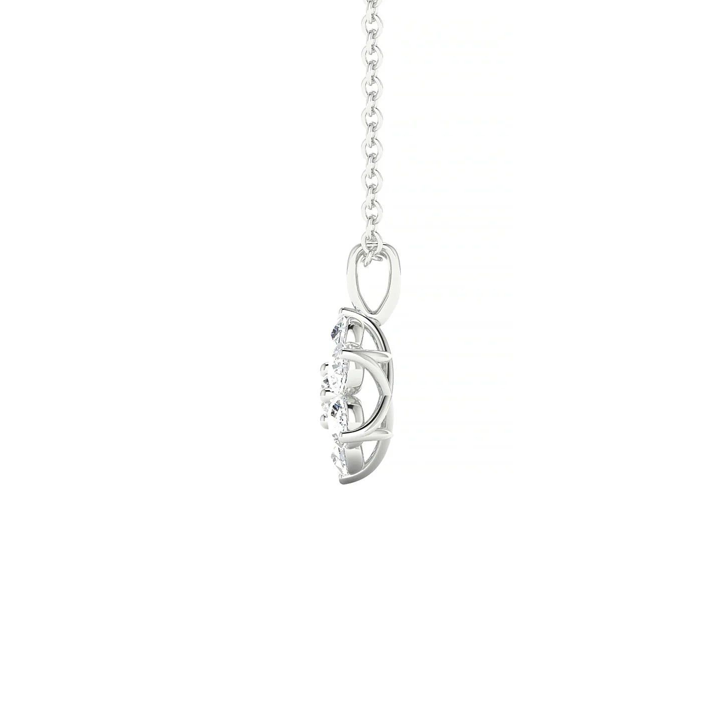 Bloom | 18k White Gold 2.5 mm Round Diamond Pendant