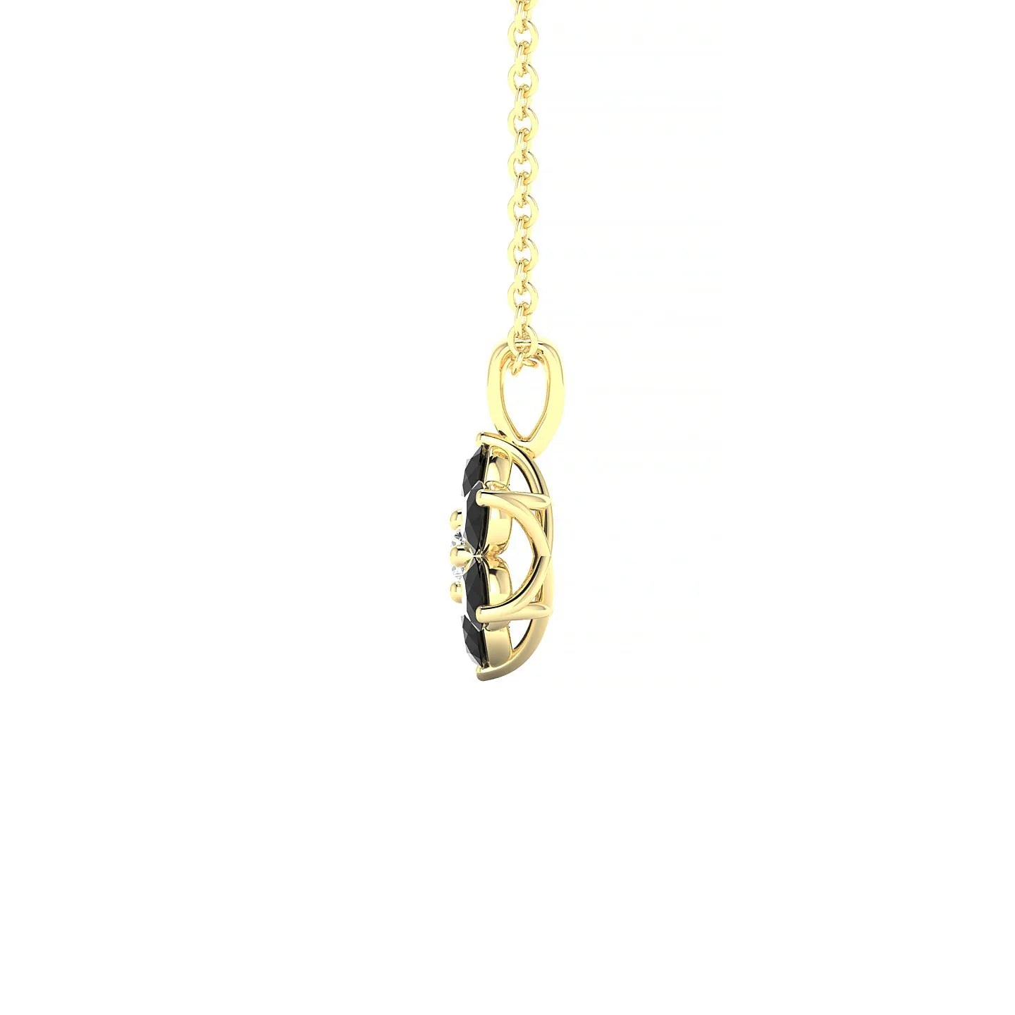 Bloom | 18k Yellow Gold 2.5 mm Round Black Diamond Pendant