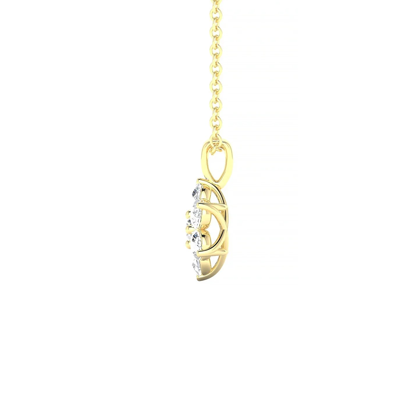 Bloom | 18k Yellow Gold 2.5 mm Round Diamond Pendant