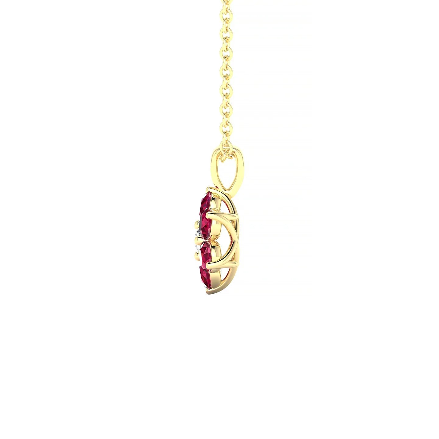 Bloom | 18k Yellow Gold 2.5 mm Round Ruby Pendant