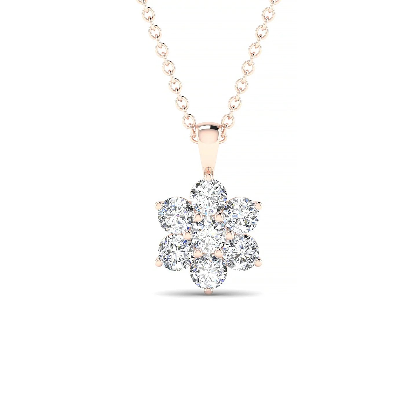 Bloom | 18k Rose Gold 3 mm Round Diamond Pendant