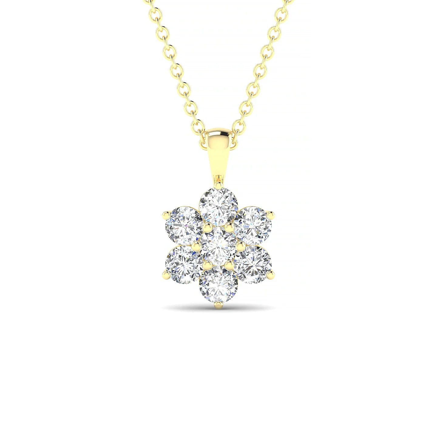 Bloom | 18k Yellow Gold 3 mm Round Diamond Pendant