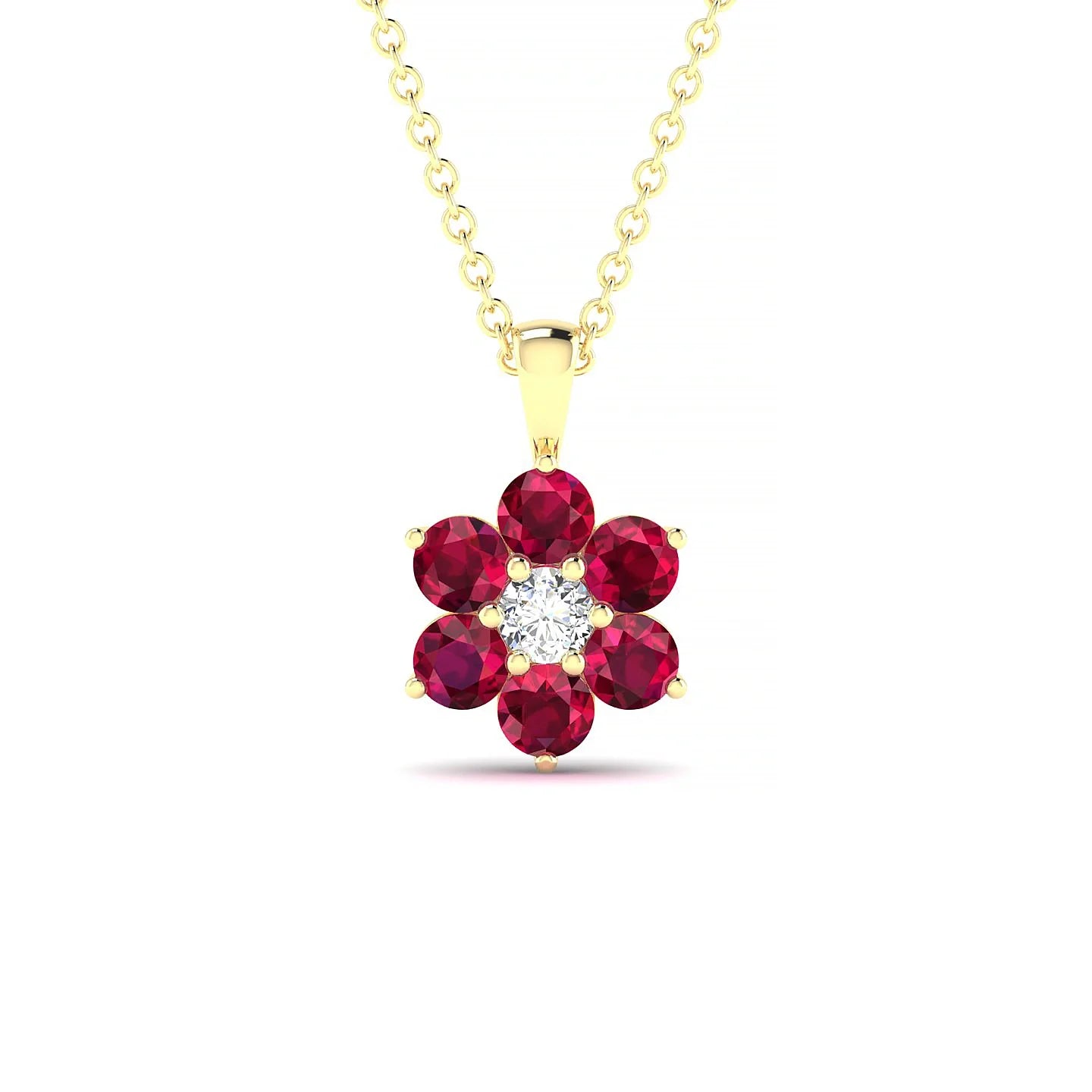 Bloom | 18k Yellow Gold 3 mm Round Ruby Pendant