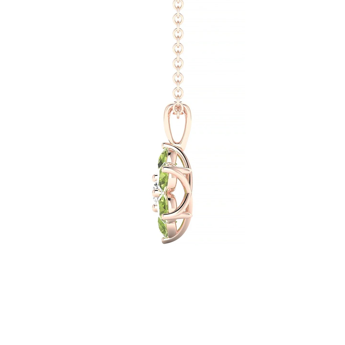 Bloom | 18k Rose Gold 3 mm Round Peridot Pendant