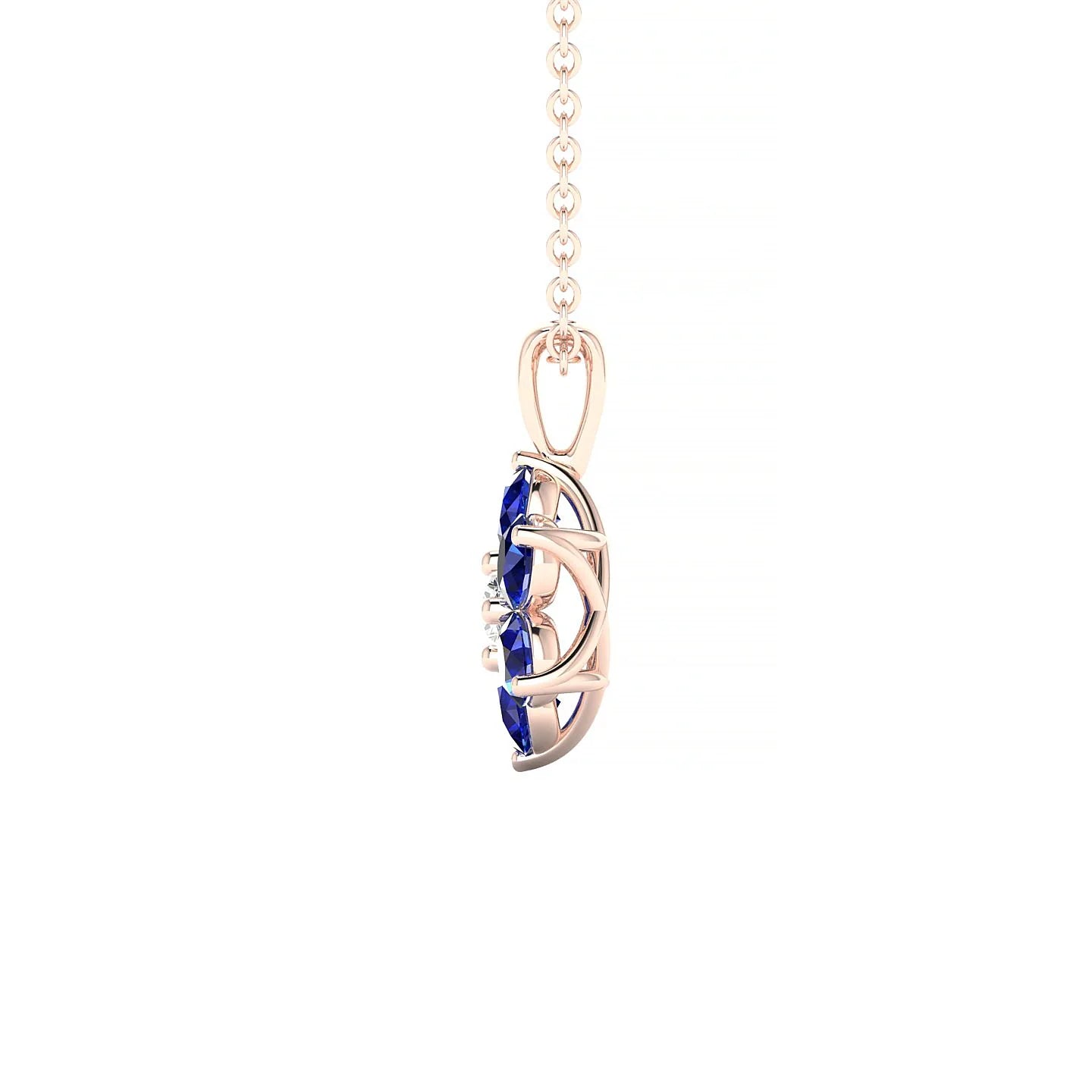 Bloom | 18k Rose Gold 3 mm Round Sapphire Pendant