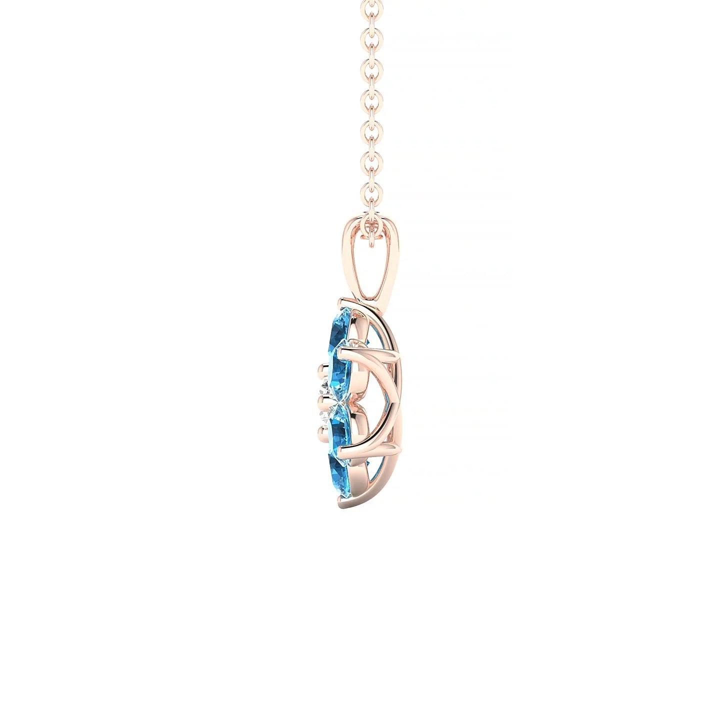 Bloom | 18k Rose Gold 3 mm Round Topaz Pendant
